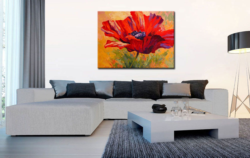Bloemen schilderij Kleurrijke Klaproos 120x90cm - Afbeelding 2