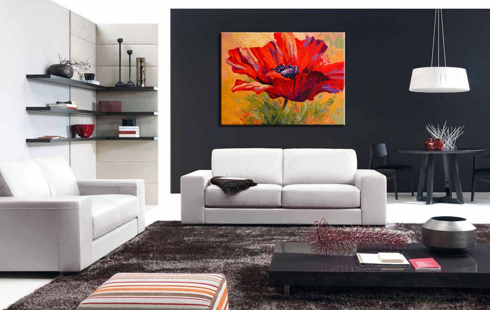 Bloemen schilderij Kleurrijke Klaproos 120x90cm - Afbeelding 3