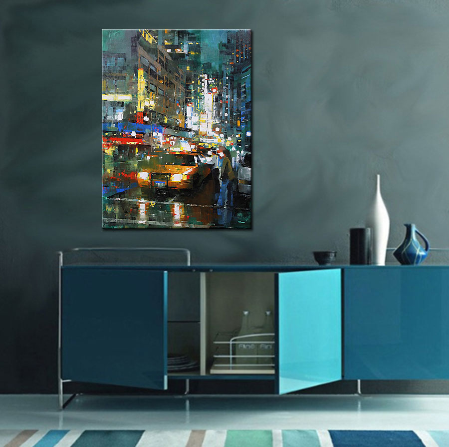 Broadway New York modern schilderij 90x120cm - Afbeelding 2