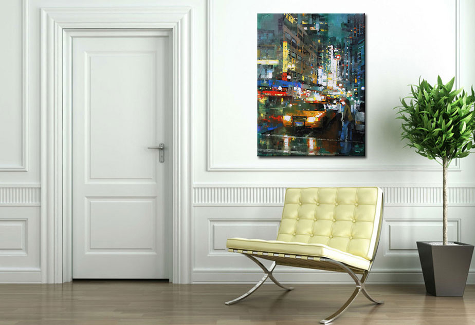 Broadway New York modern schilderij 90x120cm - Afbeelding 3