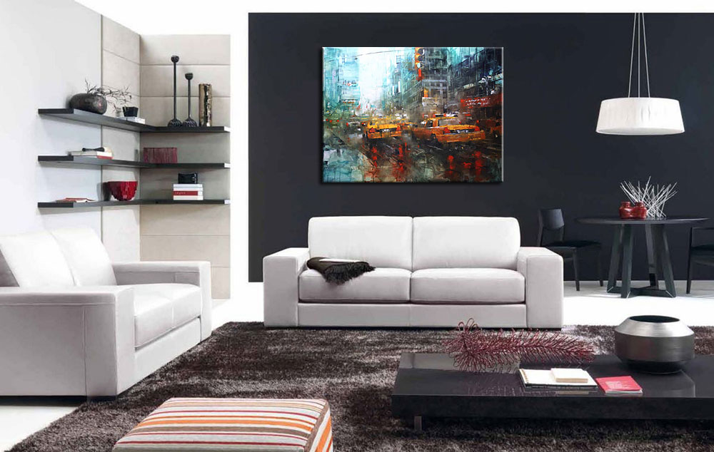 Green Light New York modern schilderij 120x90cm - Afbeelding 4