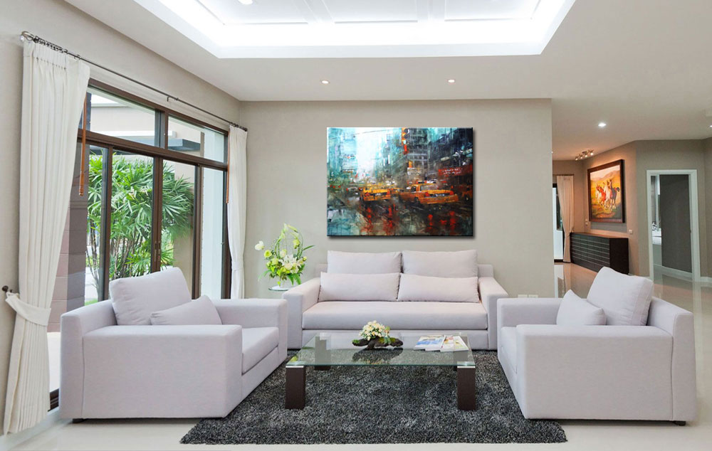 Green Light New York modern schilderij 120x90cm - Afbeelding 2