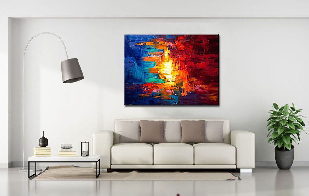 Abstract schilderij Lightning 120x90cm - Afbeelding 2