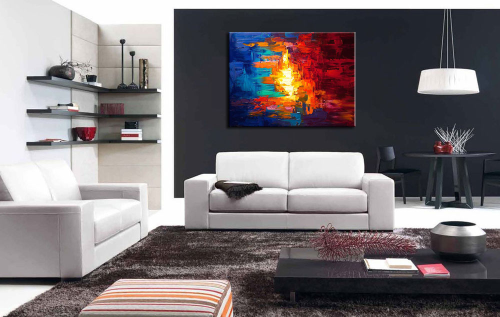 Abstract schilderij Lightning 120x90cm - Afbeelding 4