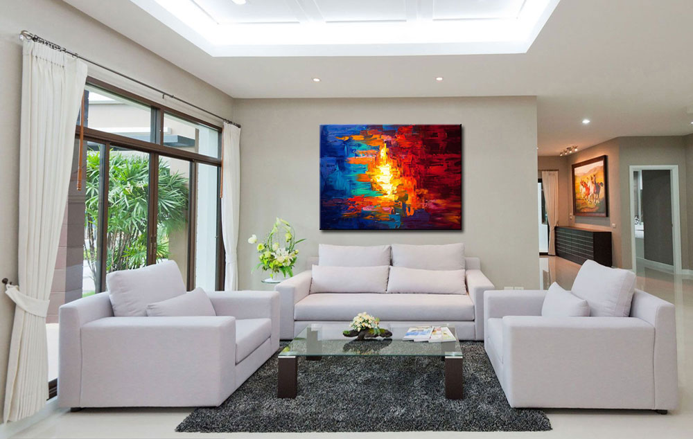 Abstract schilderij Lightning 120x90cm - Afbeelding 3