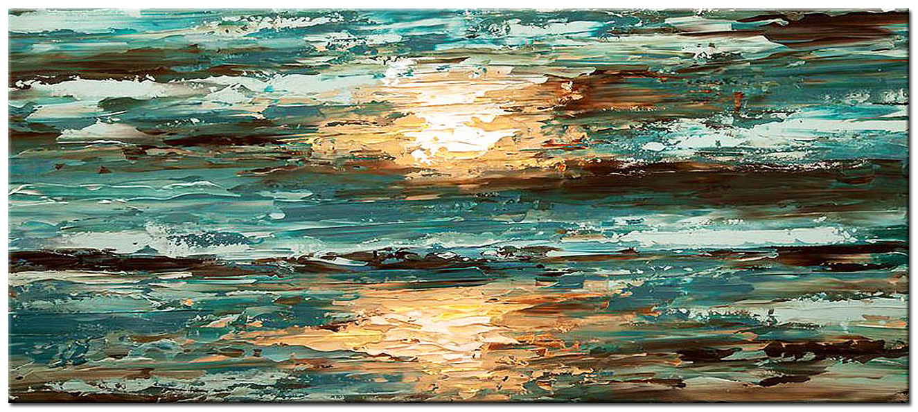 Abstract schilderij Eindeloze Horizon 160x70cm