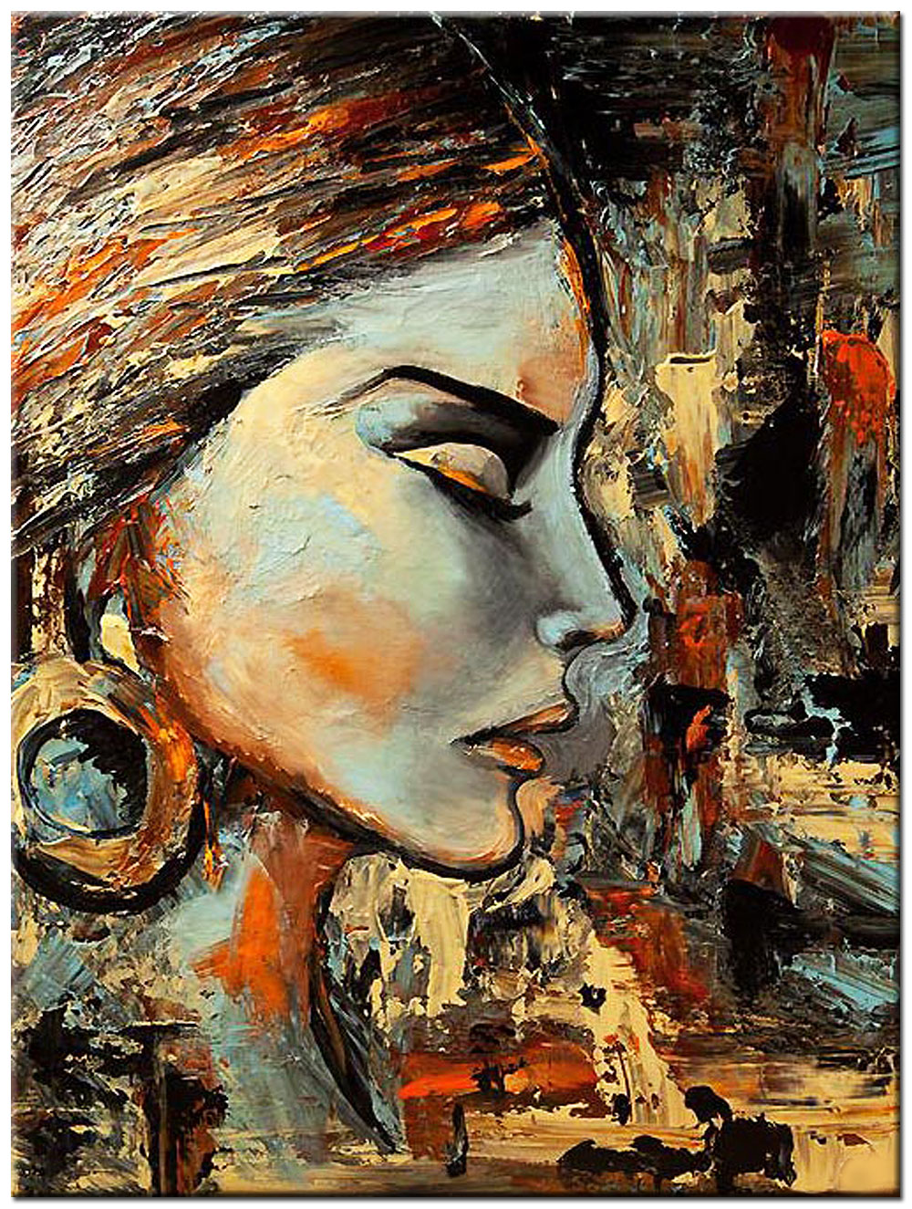 Vrouwen schilderij Bronze Beauty 90x120cm