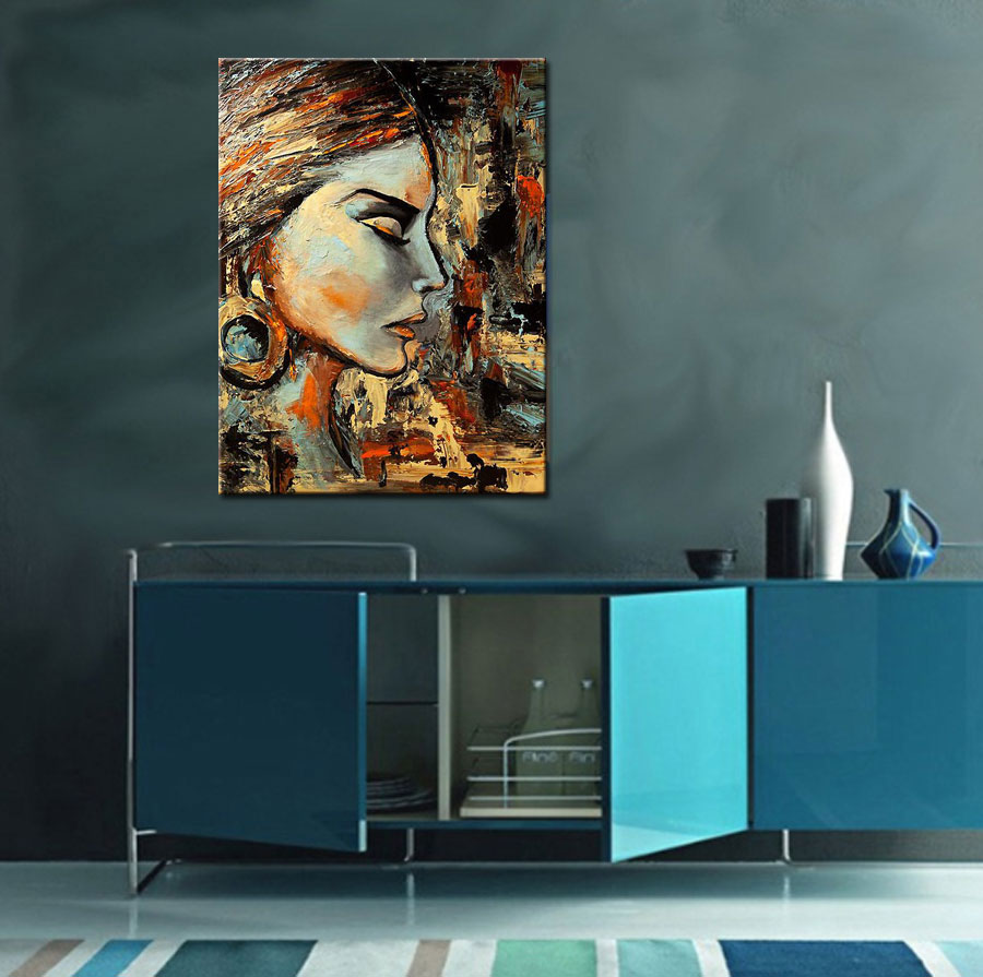 Vrouwen schilderij Bronze Beauty 90x120cm - Afbeelding 3