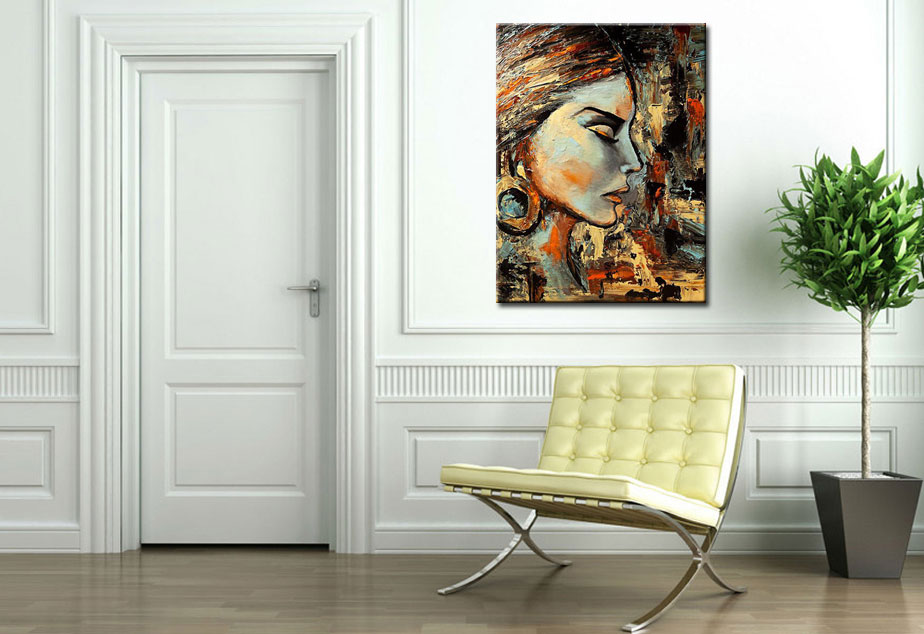 Vrouwen schilderij Bronze Beauty 90x120cm - Afbeelding 2
