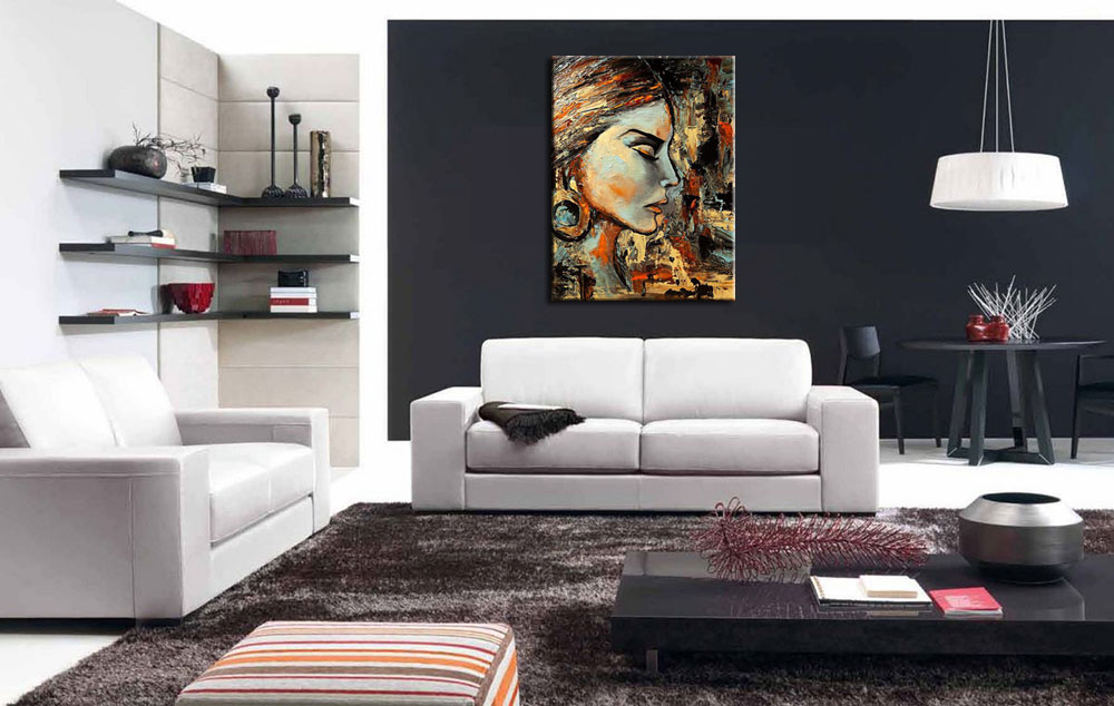 Vrouwen schilderij Bronze Beauty 90x120cm - Afbeelding 4