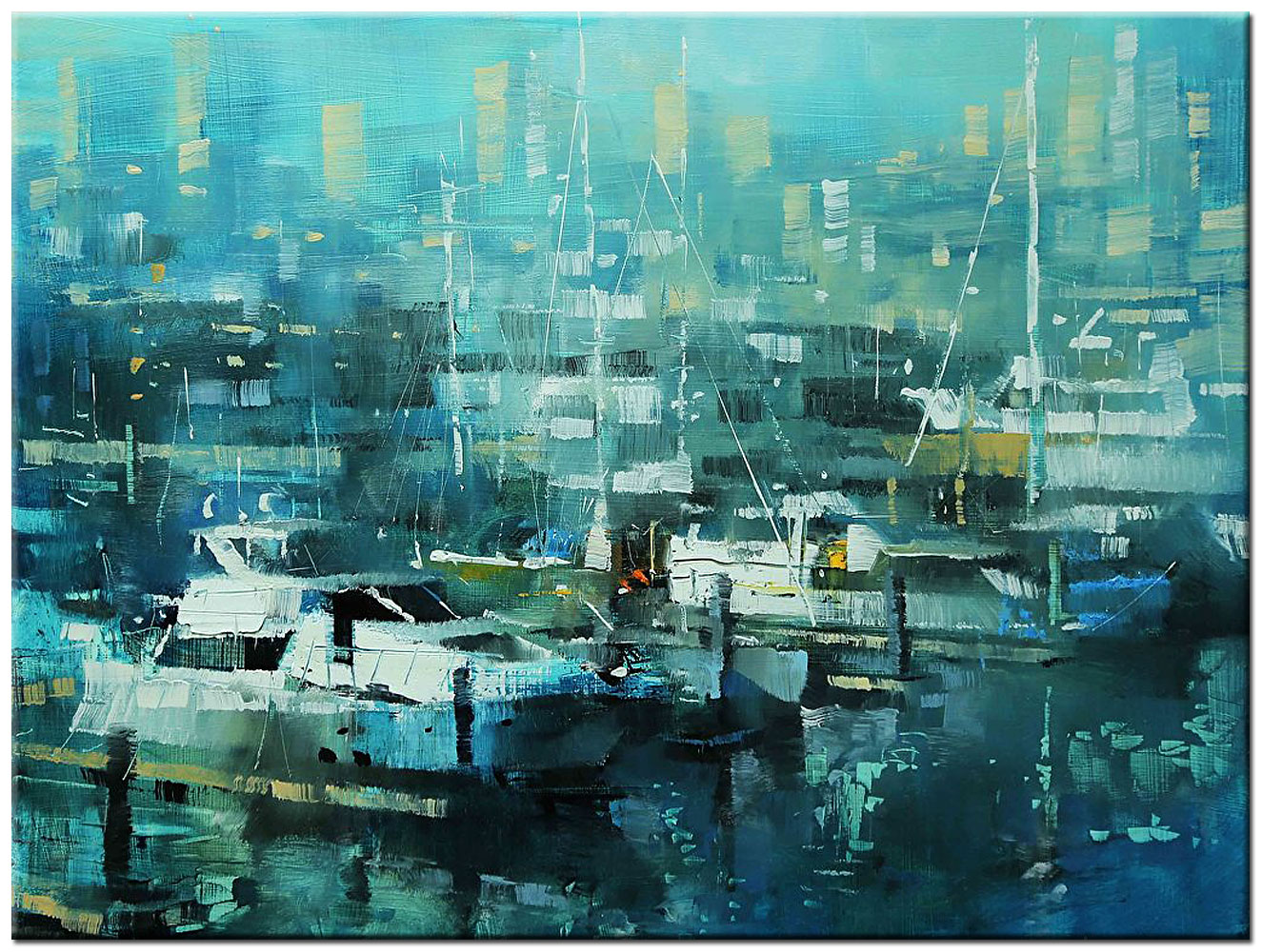 Haven modern schilderij 120x90cm