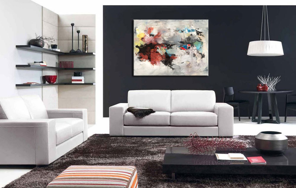 Coolness abstract modern schilderij 120x90cm - Afbeelding 2