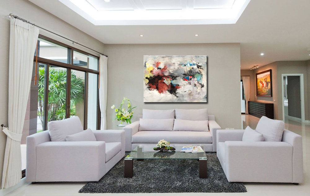 Coolness abstract modern schilderij 120x90cm - Afbeelding 3