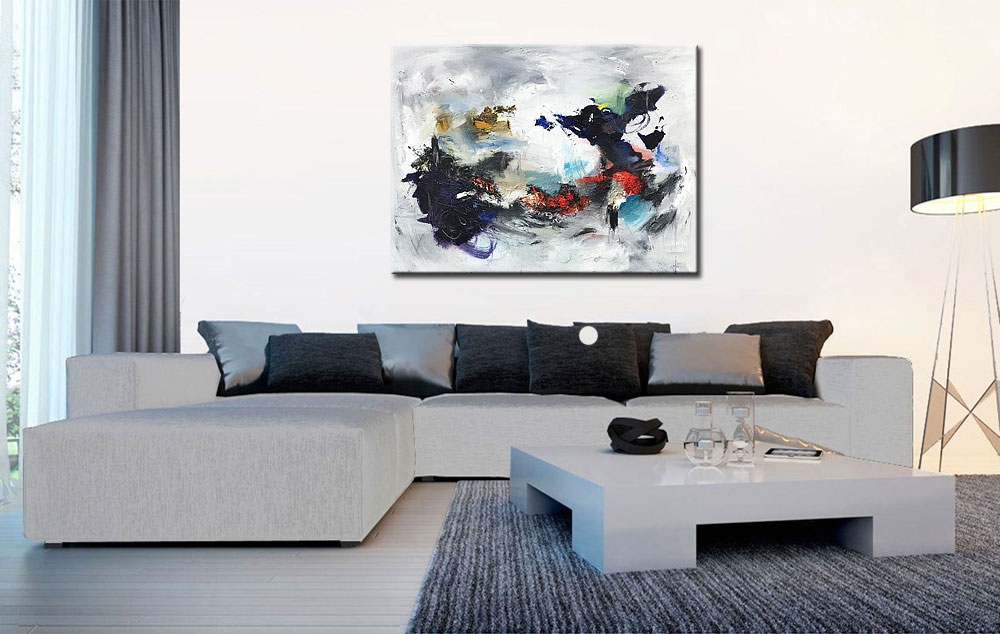 Nublado abstract modern schilderij 120x90cm - Afbeelding 4