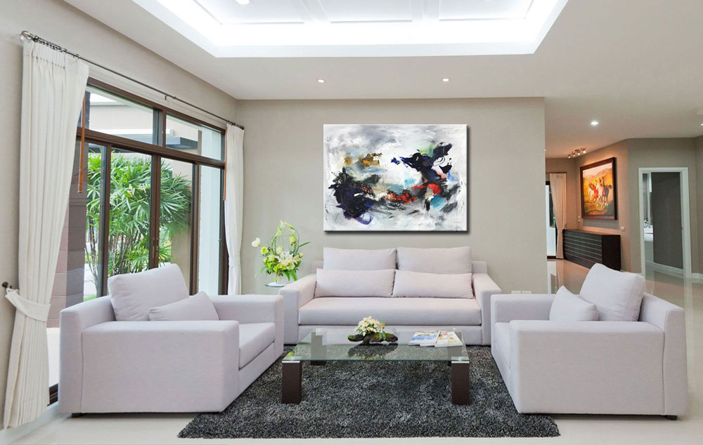 Nublado abstract modern schilderij 120x90cm - Afbeelding 3