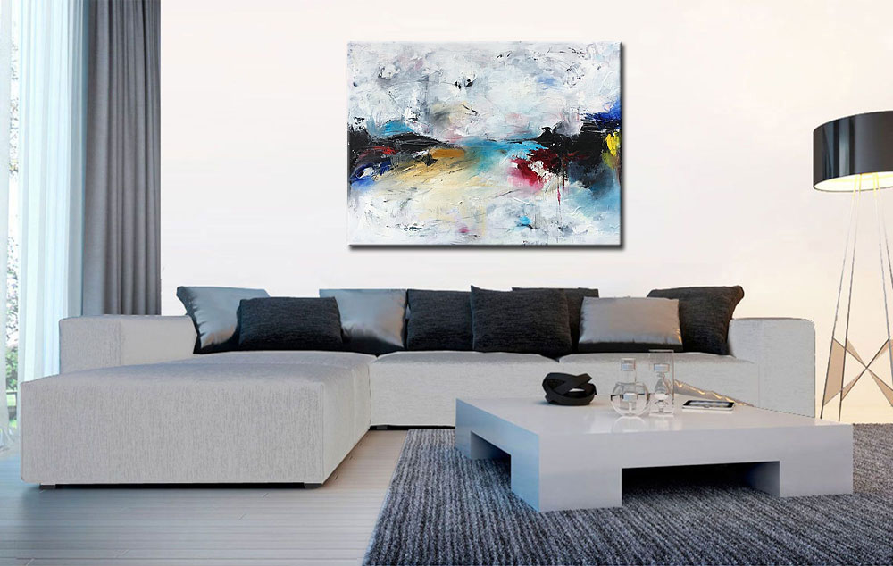 Nuvoloso abstract modern schilderij 120x90cm - Afbeelding 4