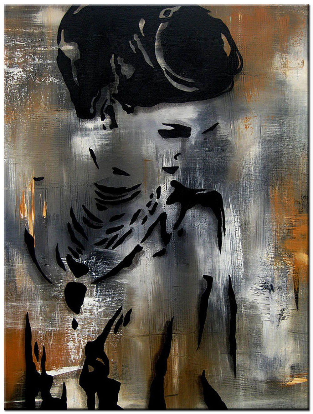 Vrouwen schilderij Schaduwportret 90x120cm