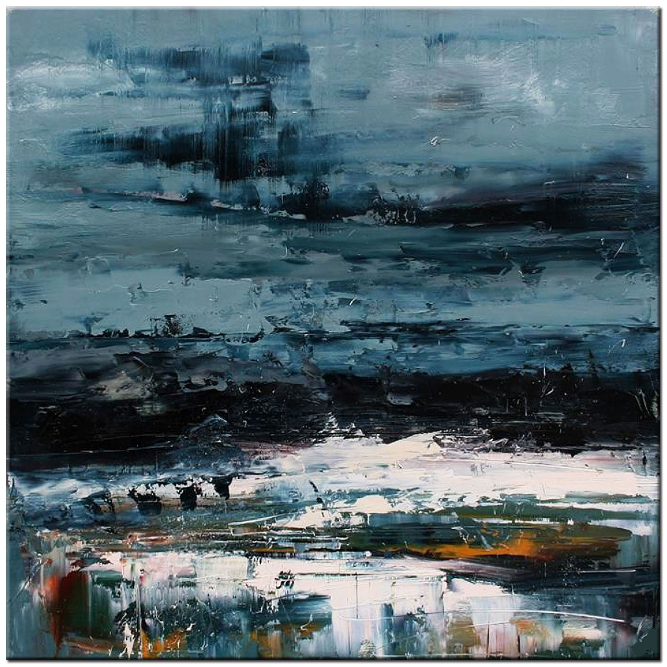 Dark Moon abstract modern schilderij 100x100cm