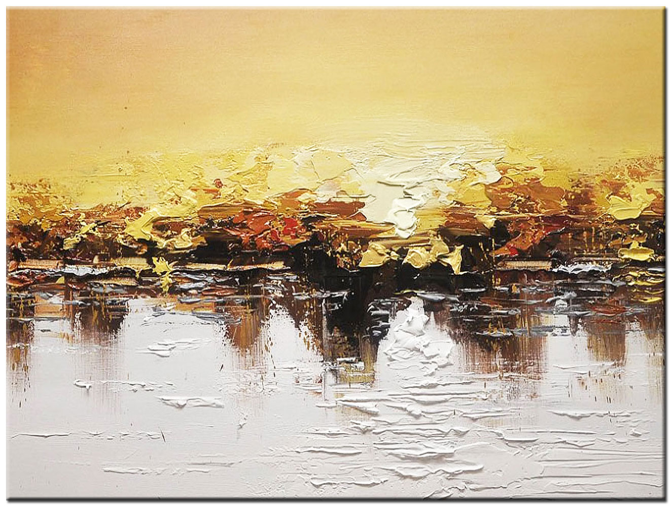 IJs Landschap abstract modern schilderij 120x90cm