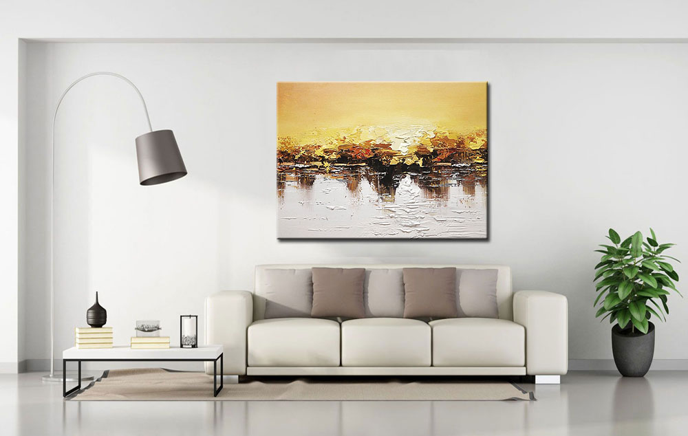 IJs Landschap abstract modern schilderij 120x90cm - Afbeelding 3