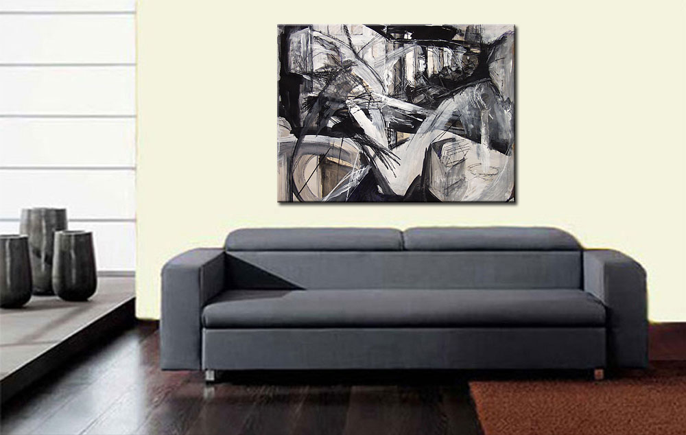 Confusion abstract schilderij 120x90cm - Afbeelding 3