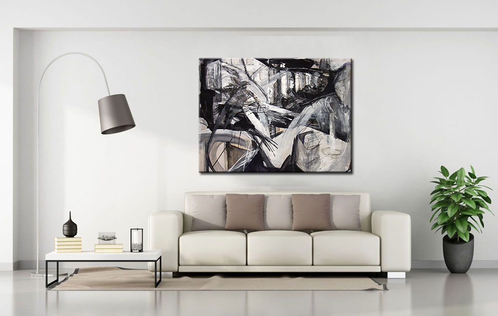 Confusion abstract schilderij 120x90cm - Afbeelding 2