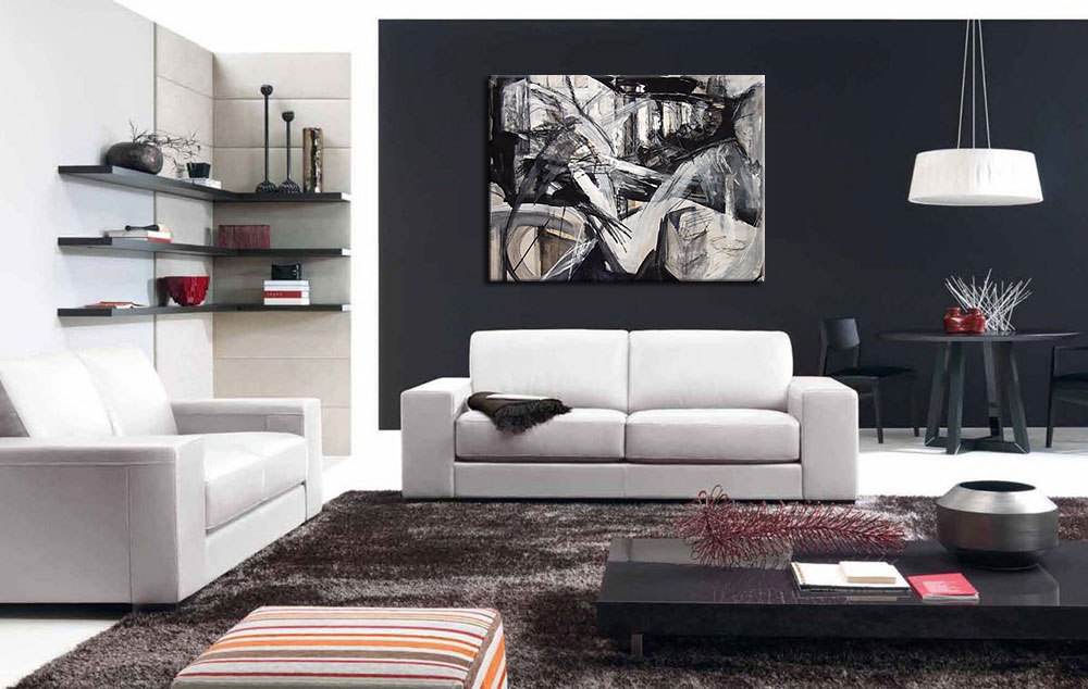 Confusion abstract schilderij 120x90cm - Afbeelding 4