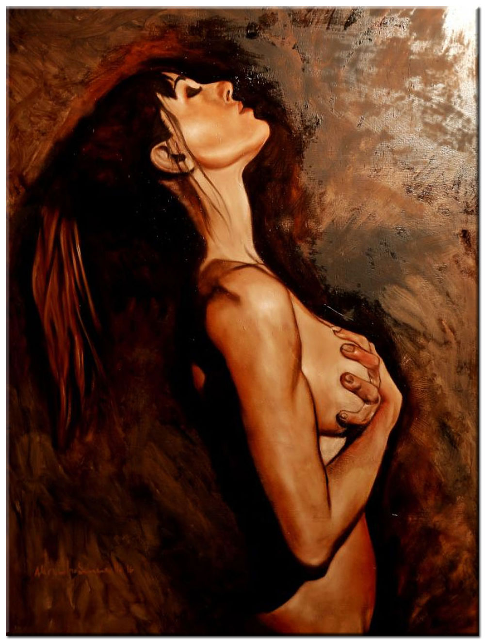 Erotisch schilderij Intieme Overgave 90x120cm