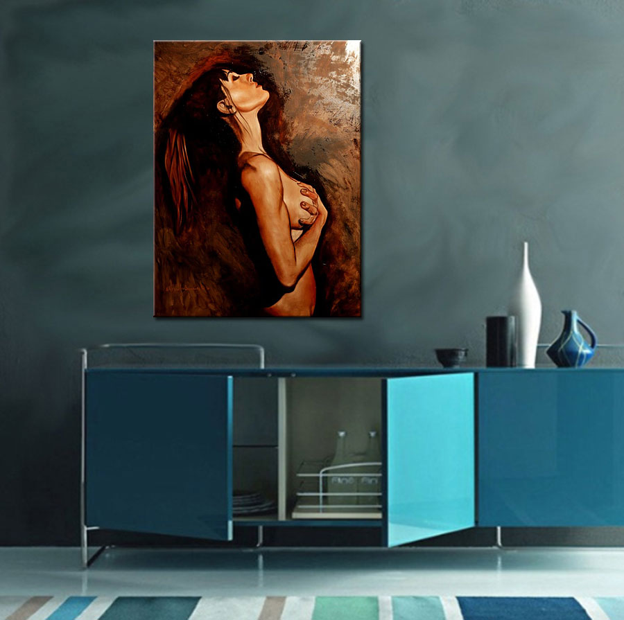 Erotisch schilderij Intieme Overgave 90x120cm - Afbeelding 4