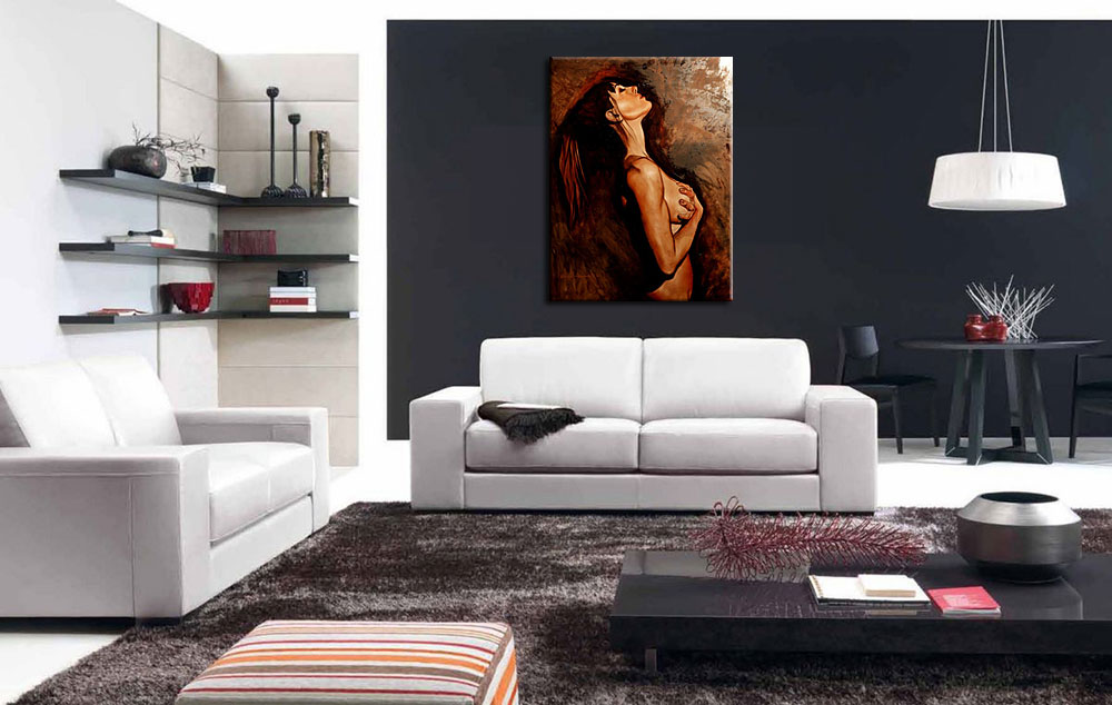 Erotisch schilderij Intieme Overgave 90x120cm - Afbeelding 3