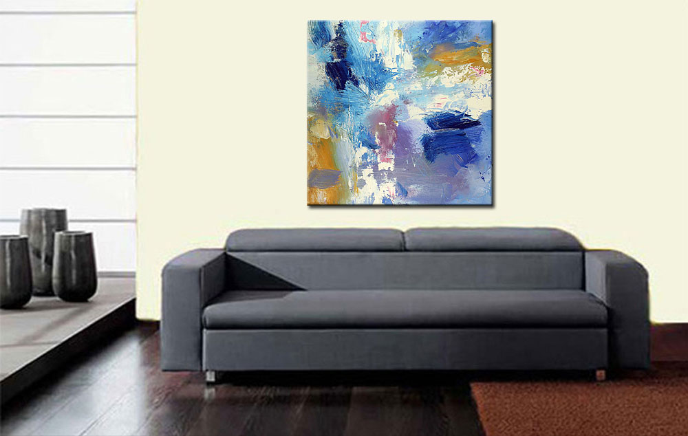 Luchtspiegeling abstract schilderij 100x100cm - Afbeelding 4