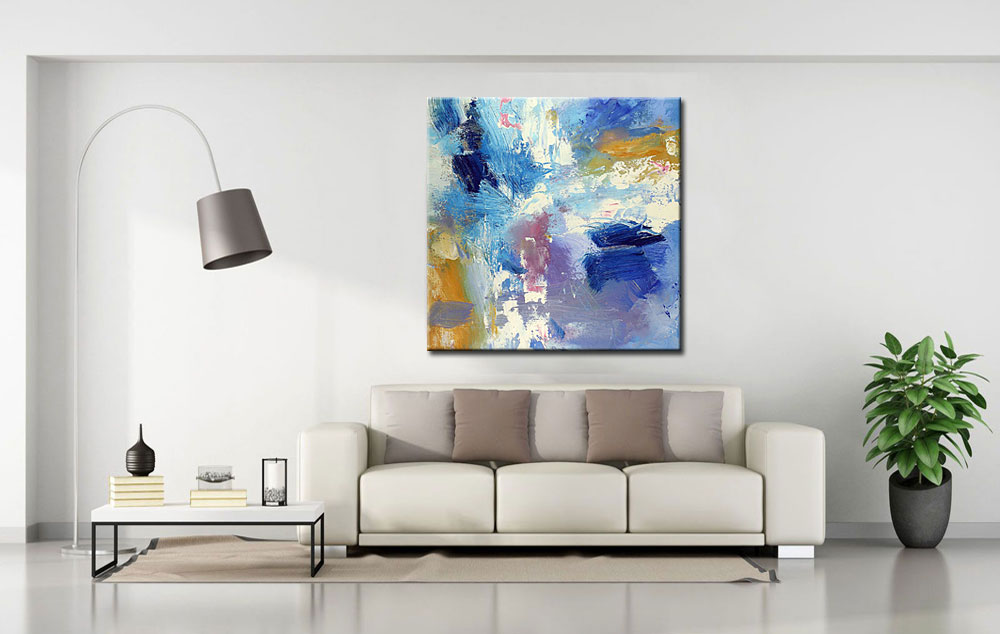 Luchtspiegeling abstract schilderij 100x100cm - Afbeelding 3