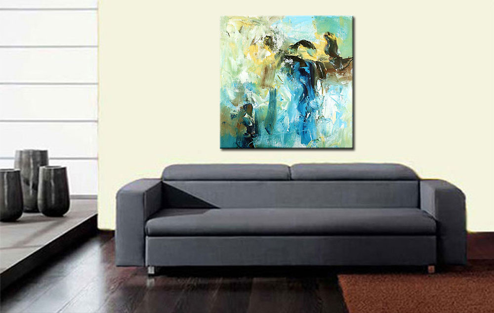 Abrumador abstract schilderij 100x100cm - Afbeelding 4