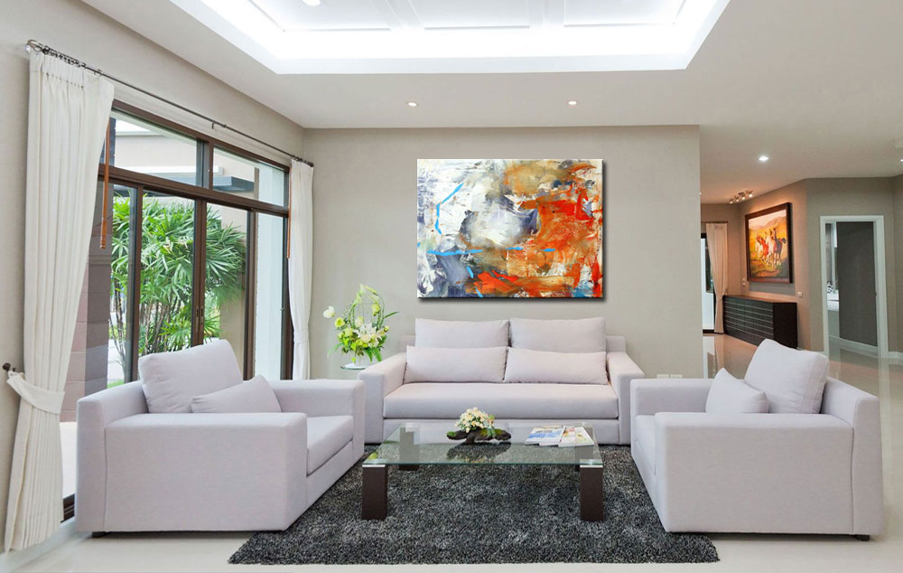 Calor de Hielo abstract modern schilderij 120x90cm - Afbeelding 2