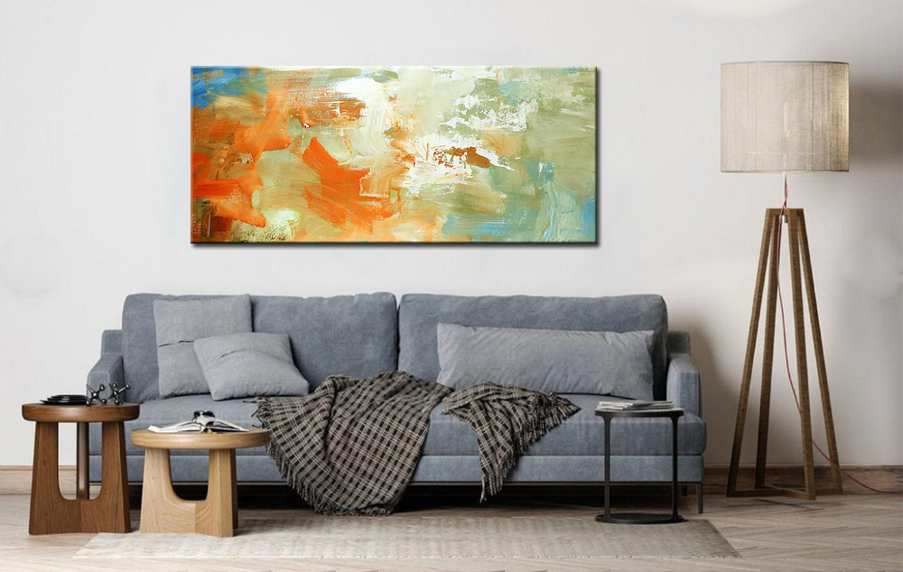 Abstract schilderij Zomerwarmte 160x70cm - Afbeelding 4