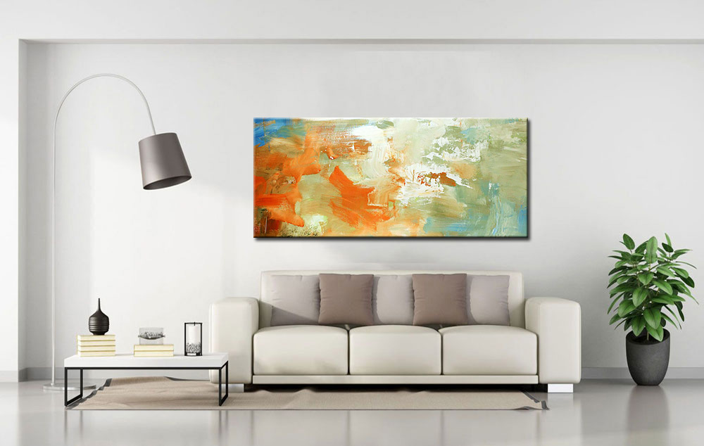 Abstract schilderij Zomerwarmte 160x70cm - Afbeelding 3