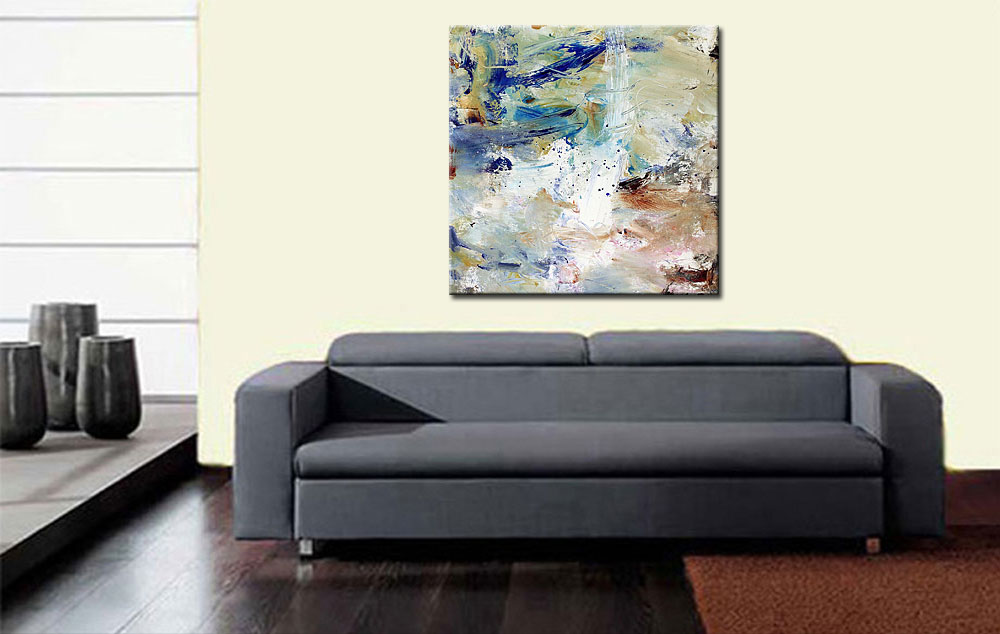 Belust abstract schilderij 100x100cm - Afbeelding 4