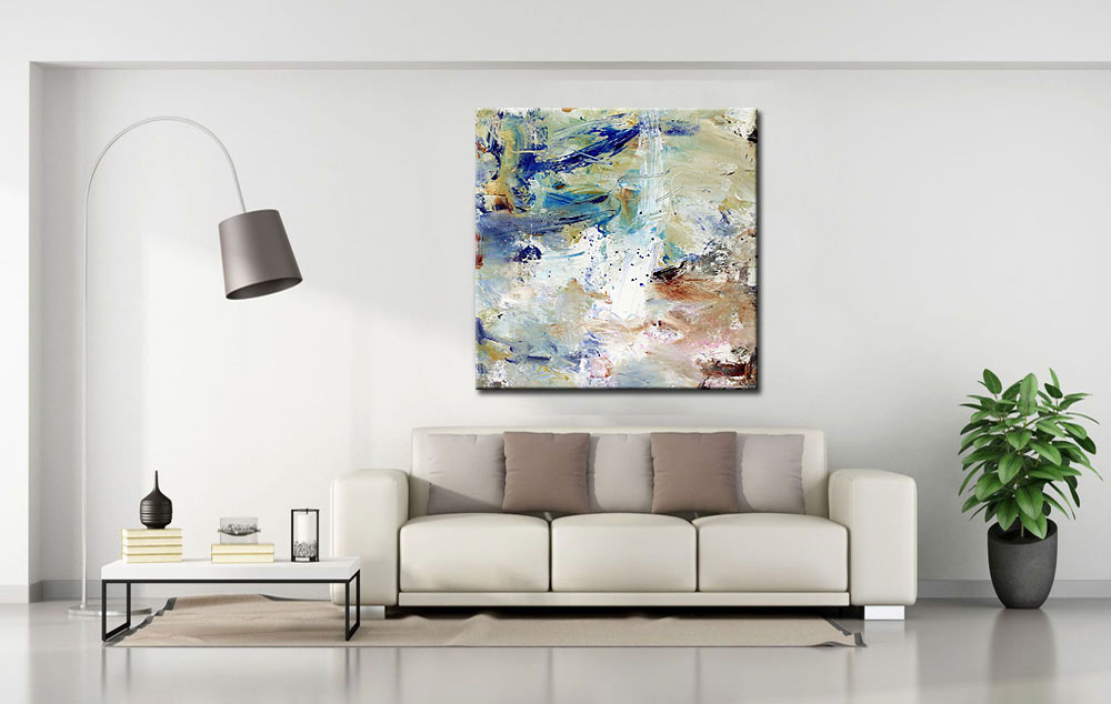 Belust abstract schilderij 100x100cm - Afbeelding 3