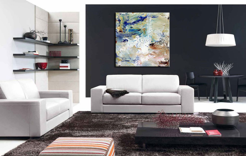 Belust abstract schilderij 100x100cm - Afbeelding 2