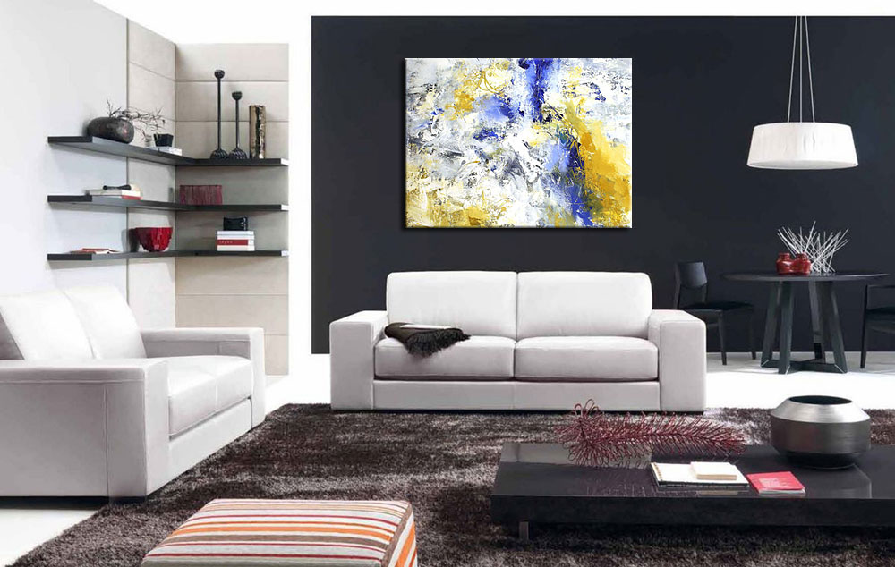 Glaciaal abstract schilderij 120x90cm - Afbeelding 3