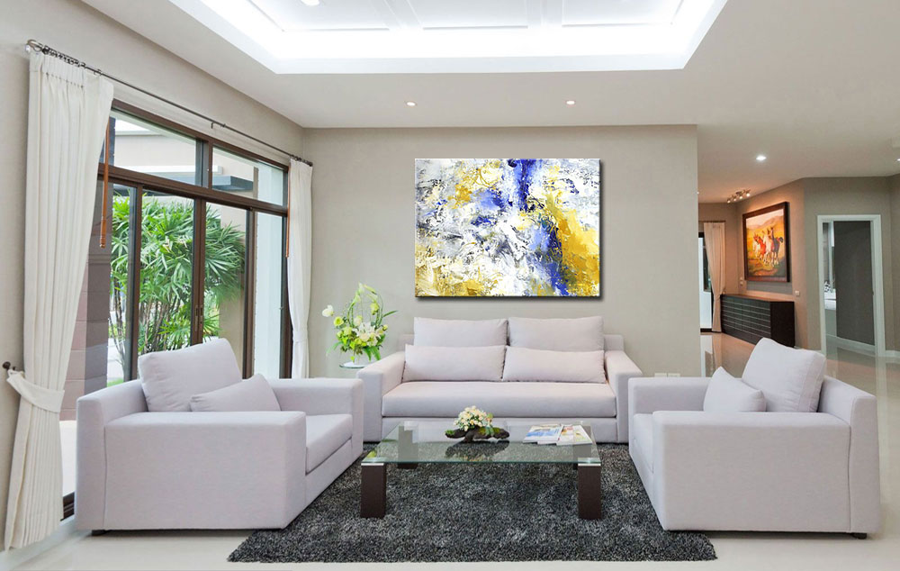 Glaciaal abstract schilderij 120x90cm - Afbeelding 2