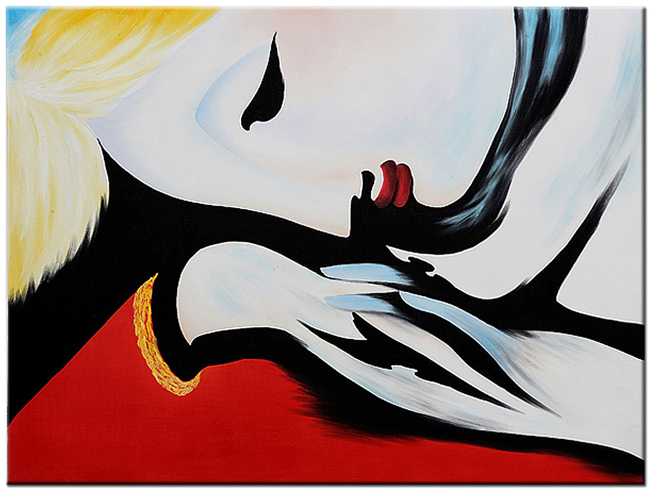 Sleeping Lady figuratief modern schilderij 120x90cm