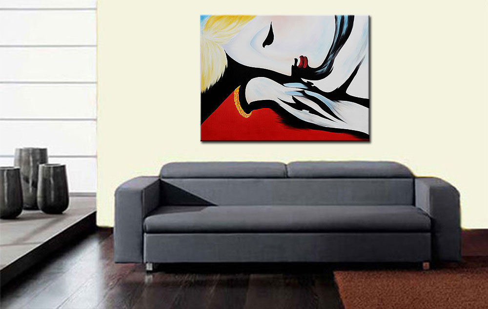 Sleeping Lady figuratief modern schilderij 120x90cm - Afbeelding 4