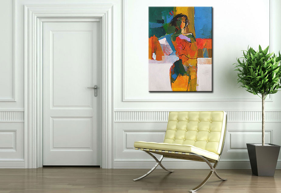 Vrouwen schilderij Abstracte Vrouw 90x120cm - Afbeelding 3