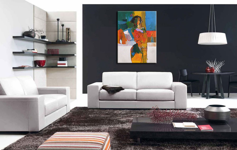Vrouwen schilderij Abstracte Vrouw 90x120cm - Afbeelding 4