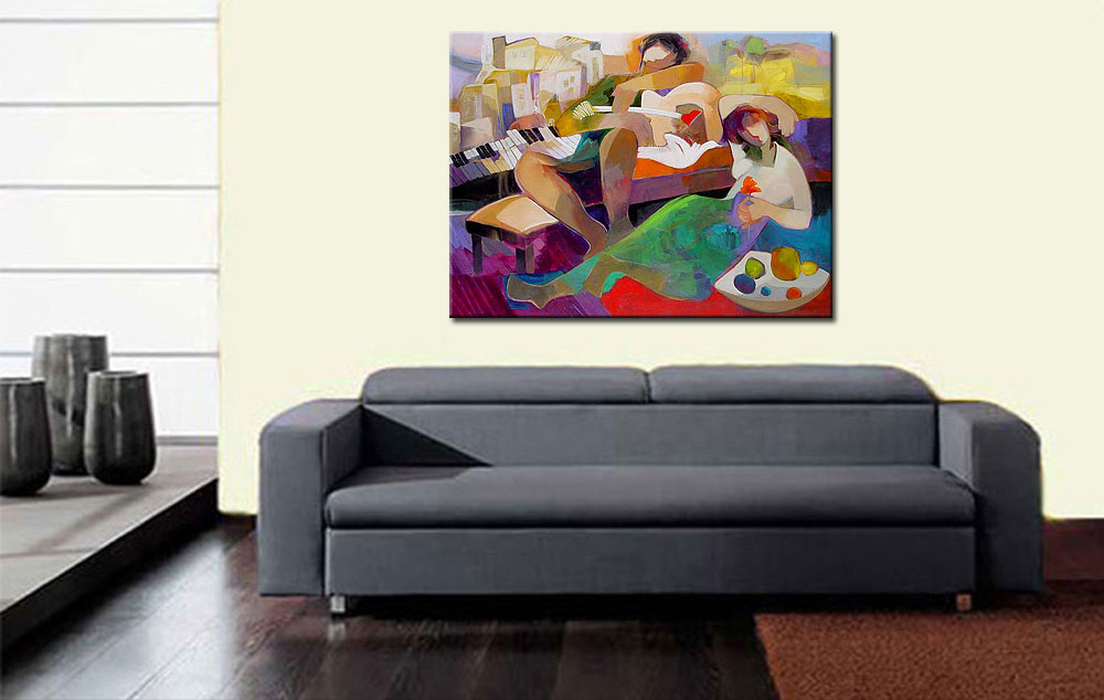 Listen to Music modern schilderij 120x90cm - Afbeelding 4
