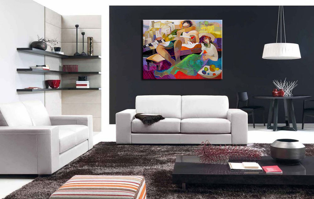 Listen to Music modern schilderij 120x90cm - Afbeelding 3