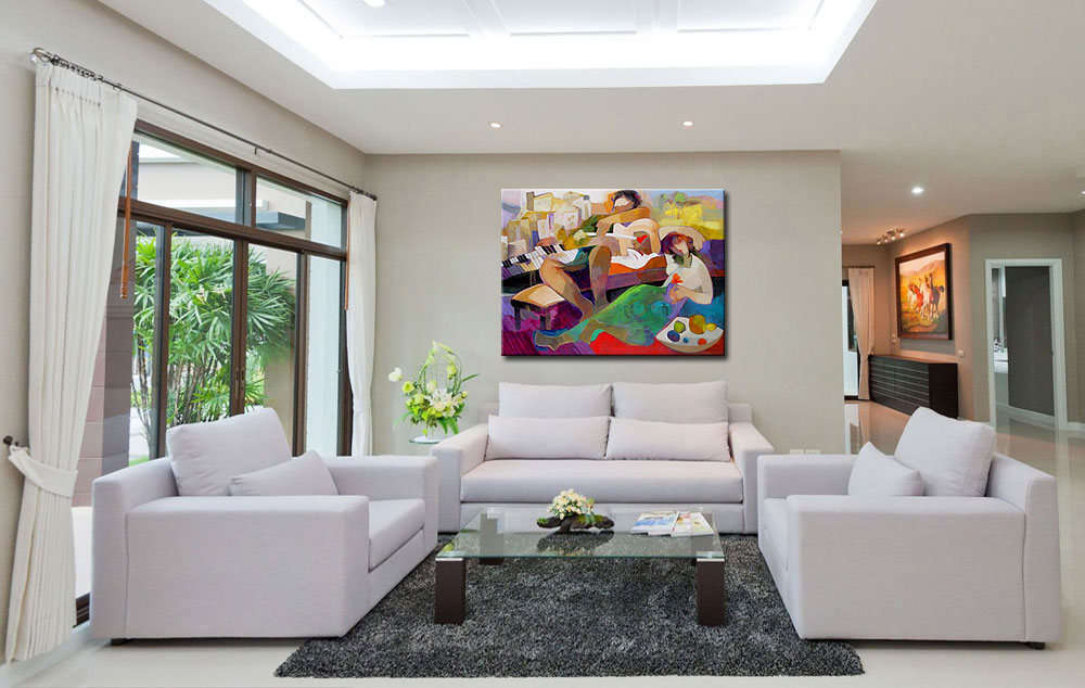 Listen to Music modern schilderij 120x90cm - Afbeelding 2