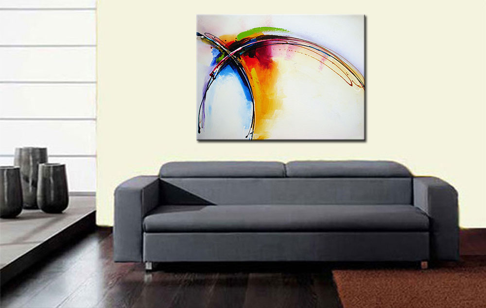 Kleuren Boog abstract schilderij 120x90cm - Afbeelding 4