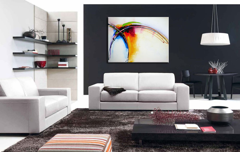 Kleuren Boog abstract schilderij 120x90cm - Afbeelding 2